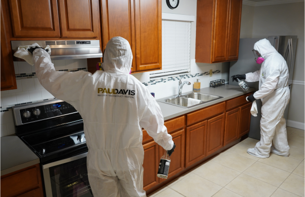 Our Covid-19 Cleaning Crew Cleaning a kitchen